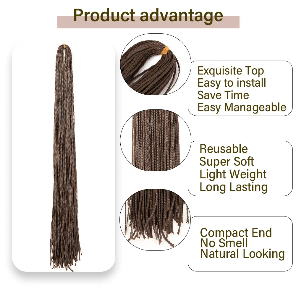 Long Senegalese Twist Braiding Hair Extensions, Colored Box Braids and Straight Hair from Zizi Braids Synthetic Crochet Hair