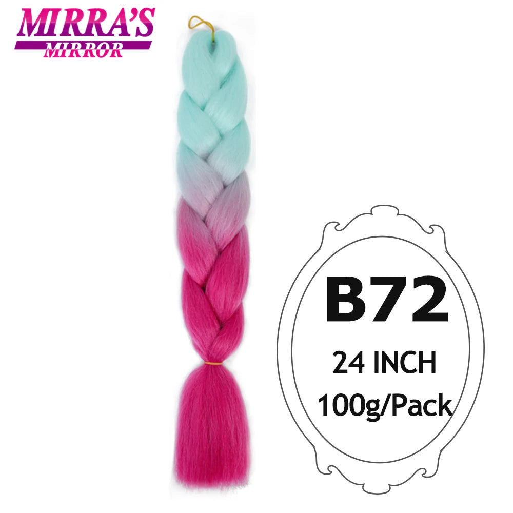 Colorful Jumbo Braiding Hair Extensions For Box Braids Synthetic Hair for Afro Braids Ombre Jumbo Braid Hair DIY Crochet Braid