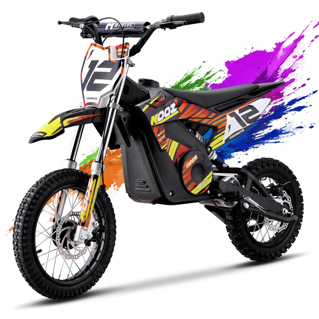 KOOZ HP112E 36V 1000W Electric Dirt Bike for Kids, 3 Speed Modes Teen Electric Motorcycle Up to 18 MPH & 15 Miles Long-Range