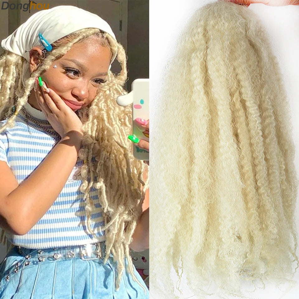 DONGHOU Marley Twist Braiding Hair — 18" Synthetic Afro Twist for Faux Locs & Crochet (1–6 Packs)