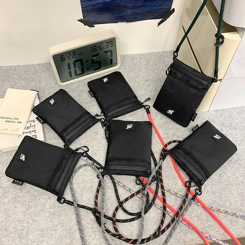 Original Design Nylon Cloth Messenger Bag for Men New Mobile Phone Bag Portable Simple Shoulder Bag Unisex Satchel