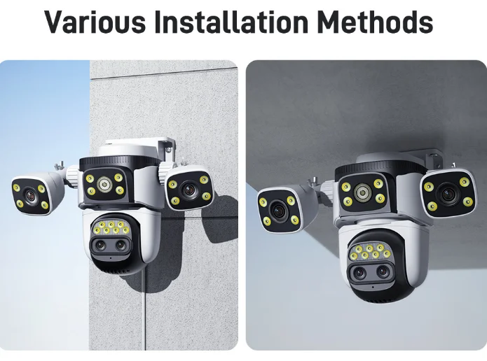 10K 20MP External IP Camera WiFi Surveillance Outdoor Four Lens PTZ 10X Optical Zoom CCTV Security Protection New