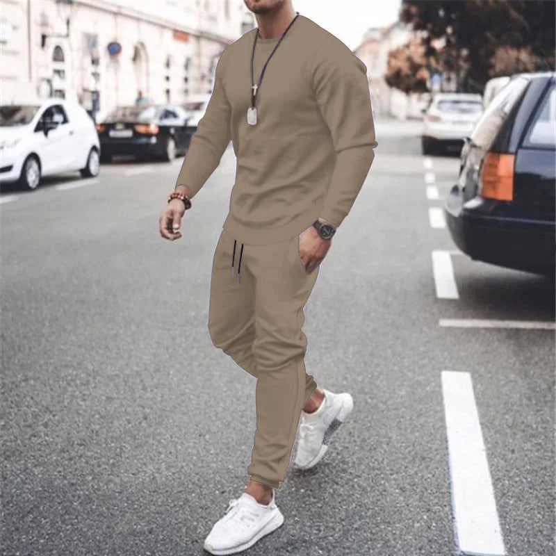 2025 New Men Two Pieces Sets Running Sweatshirt+Sweatpants  Suit Autumn Winter Warm Tracksuit Sets Men's Jogger Sports Suit