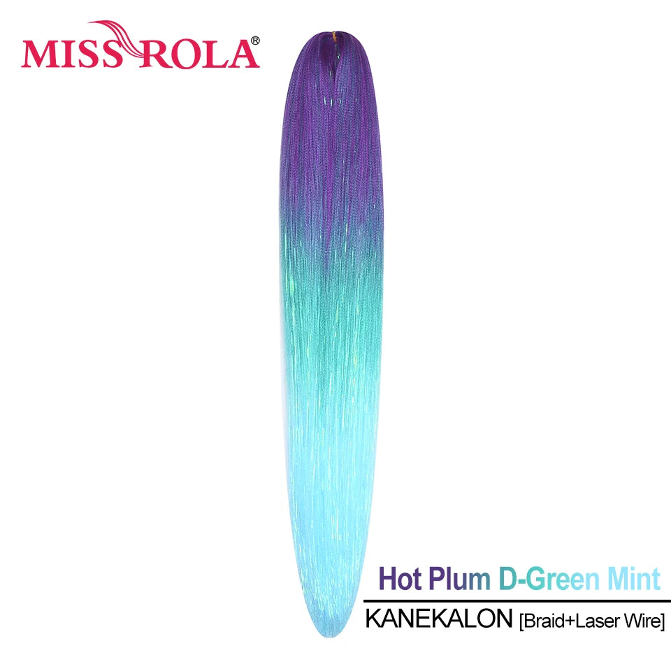 Miss Rola Synthetic 22 Inch 60G Kanekalon Hair Tinsel Wire Jumbo Braid Yaki Straight Hair Extension Twist Braid Bulk Wholesale