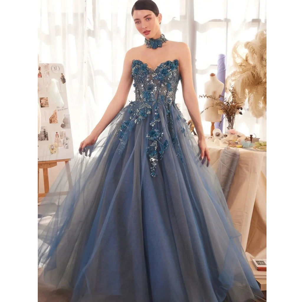 Luxurious Evening Dresses 2026 Floral Strapless A-line Long Homecoming Graduation Dress Quinceanera Birthday Party Prom Gowns