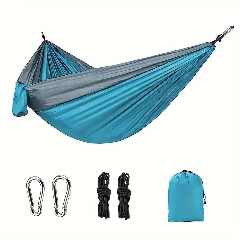 Camping Hammock Portable Parachute Nylon Hanging Bed with 2 Tree Straps Suitable for Backpacking Beach Courtyard and Terrace