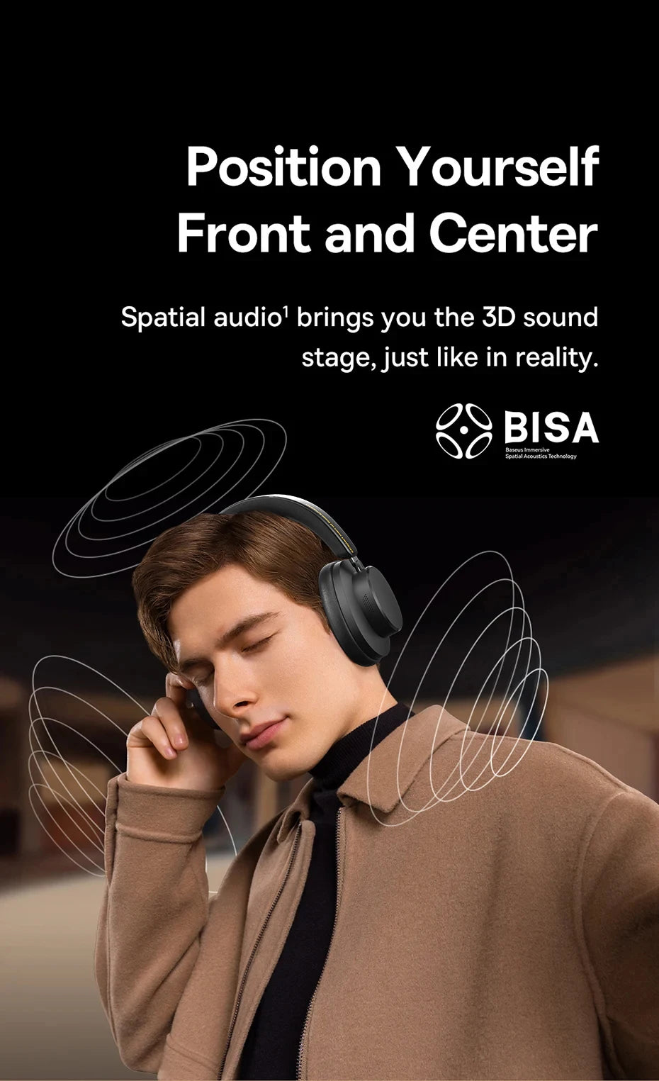 ANIVIA ANC500 Over-Ear Headphones — Hybrid ANC, BT 5.4, 60-Hour Battery