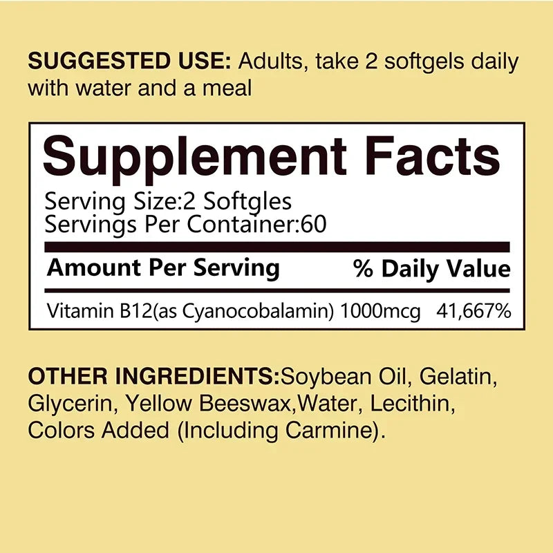 Vitamin B12 Capsules — Energy & Nerve Support