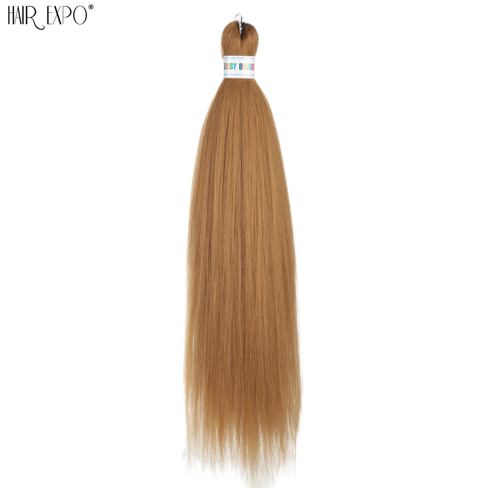 26Inch Easy Braids Hair Synthetic Colourful Pre Stretched Braiding Hair Extensions Jumbo Braids Ombre Yaki Long Straight Hair