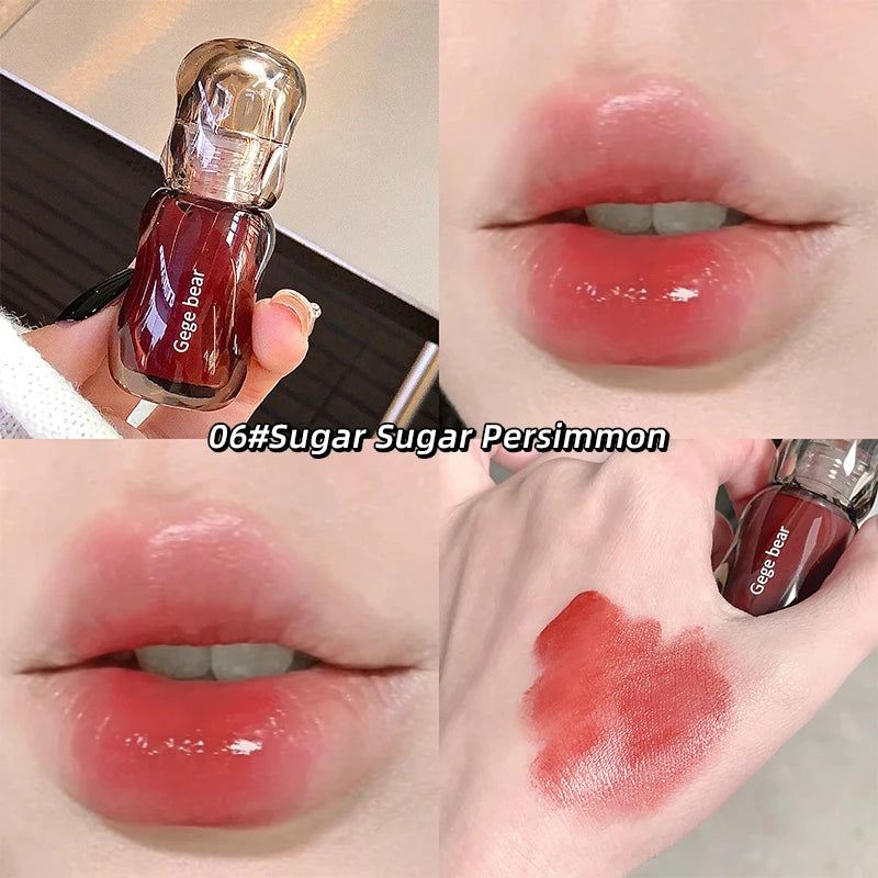 Gege Bear Crystal Lip Balm Moisturizing Lip Gloss Oil Jelly Lipgloss Long Lasting Liquid Lipstick Hydrating Tinted Lip Makeup