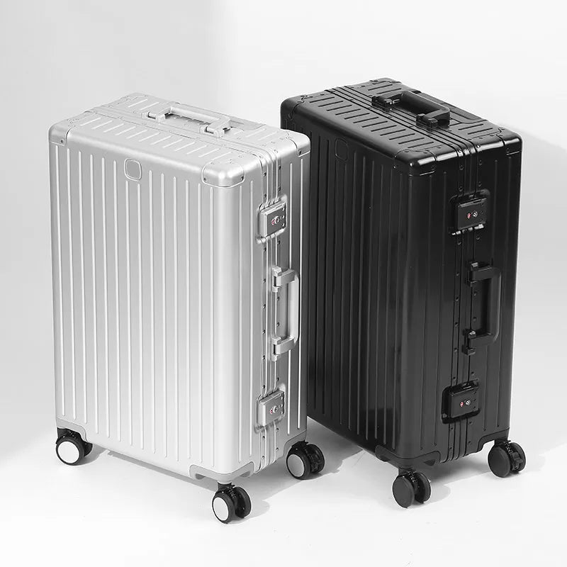 SUSHIMU 100% Aluminum-magnesium alloy Travel Suitcase Rolling Luggage 20/24/28 inch Trolley Luggage Carry-On Cabin Suitcase