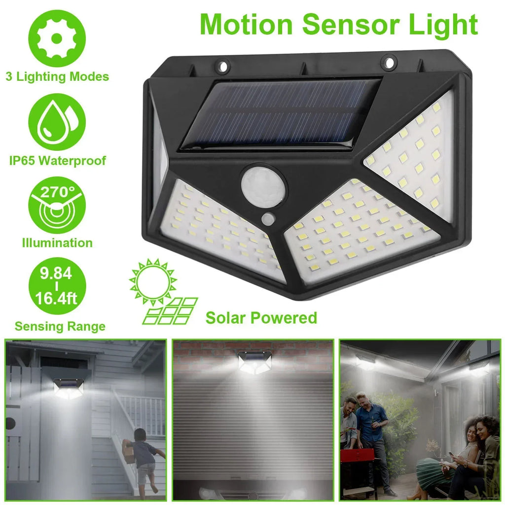 ESMARTER 100-LED Solar Motion Sensor Light (IP65, 270° Wide Beam)