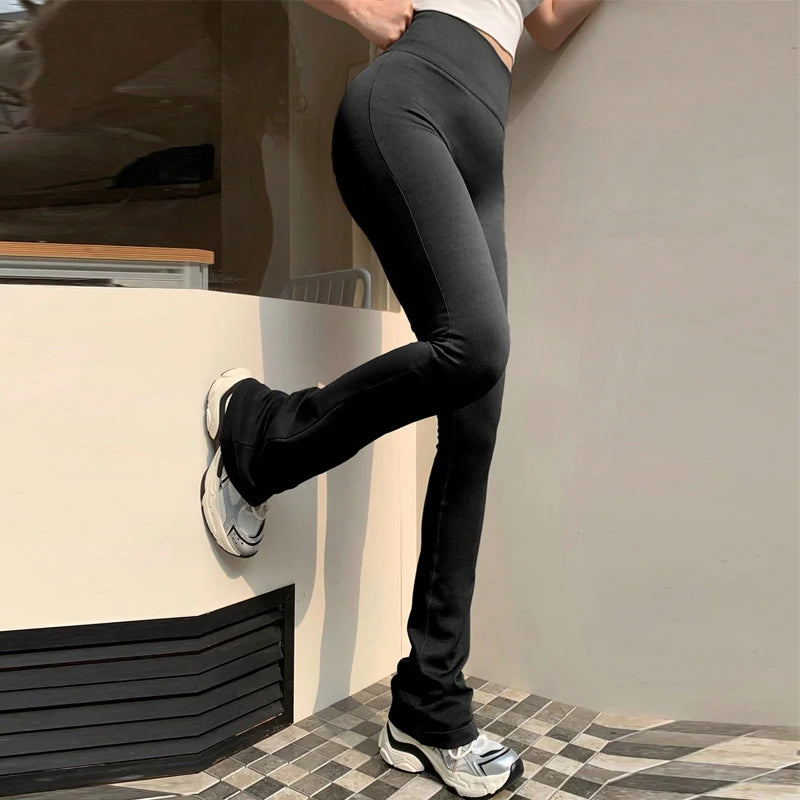 Seamless High-Waist Micro Flare Yoga Pants – Compression Bootcut Leggings