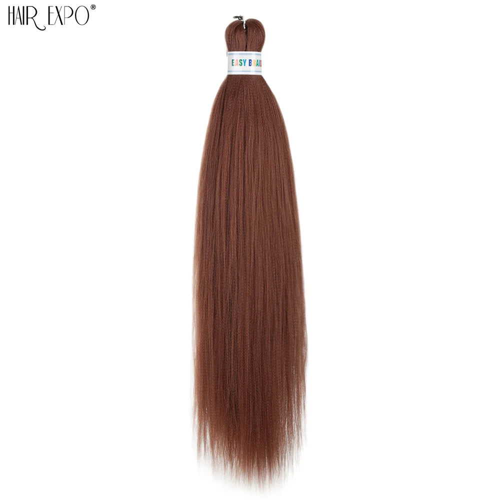 26Inch Easy Braids Hair Synthetic Colourful Pre Stretched Braiding Hair Extensions Jumbo Braids Ombre Yaki Long Straight Hair