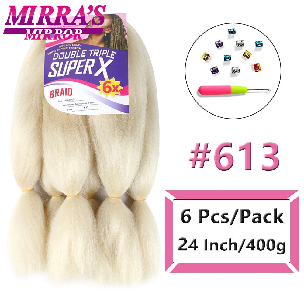 400G 24 Inch Long Jumbo Braiding Hair Super X Synthetic Jumbo Hair Extensions For Braiding African Twist Box Braids Blue Ombre