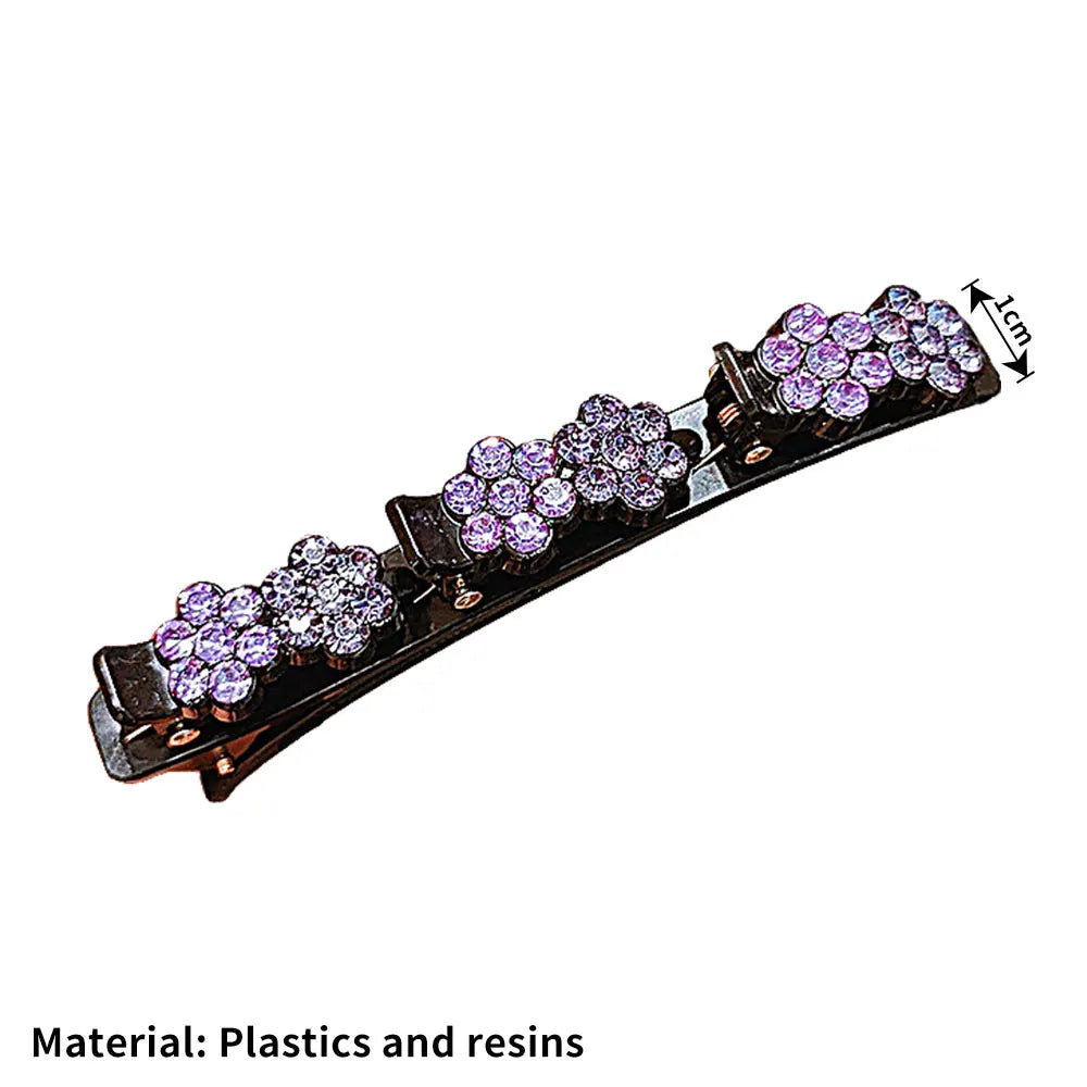 Sparkling Crystal Stone Braided Hair Clips Women Cheap High Quality Satin Rhinestone Fabric Hair Bands for Girls