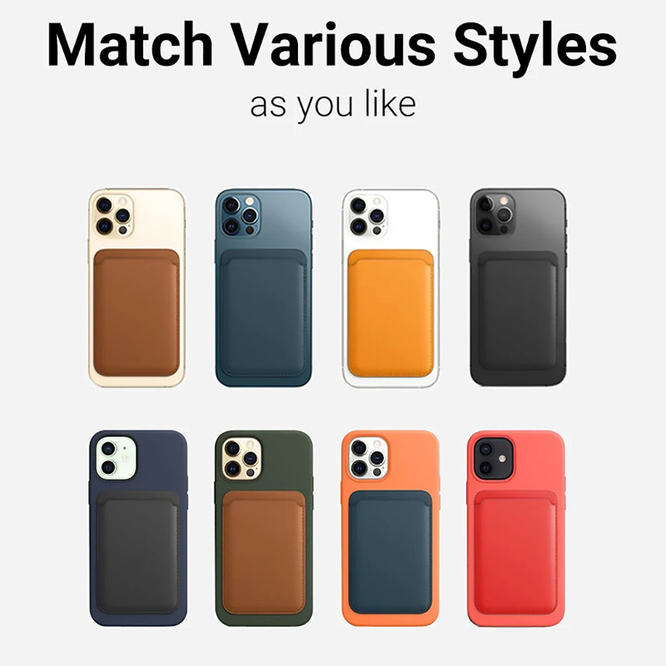 For Apple Magsafe Magnetic Card Holder Case For iPhone 14 13 12 11 Pro Max Mini X XS XR 8 Plus Phone Leather Wallet Bag Cover