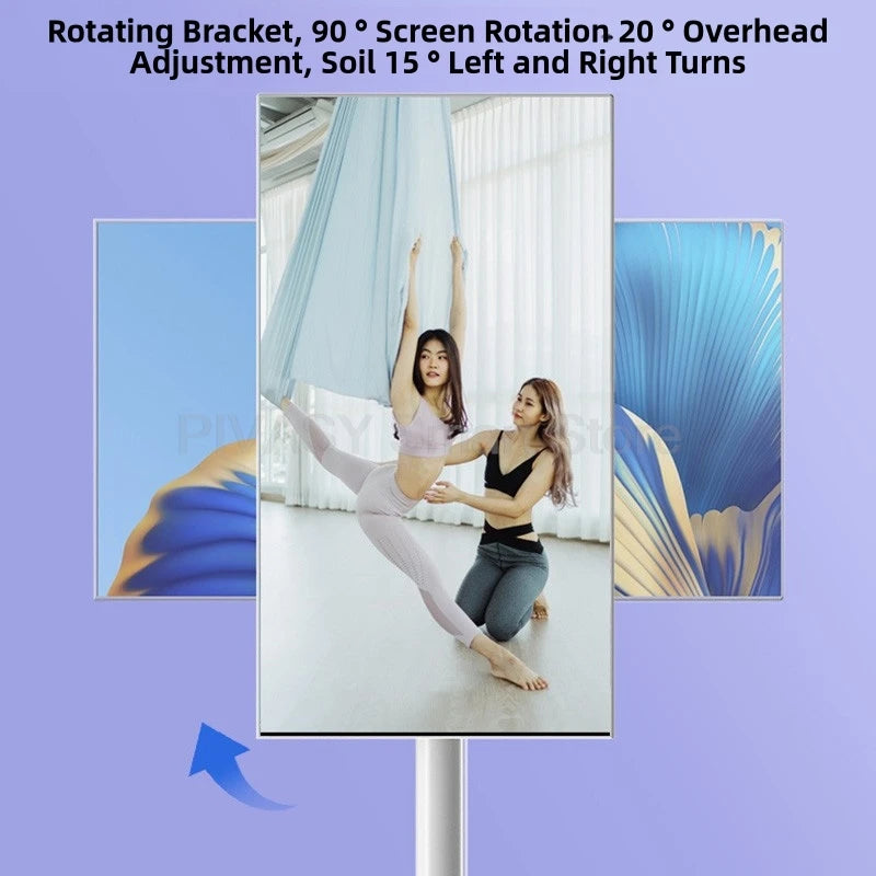 21.5 Inch Tablet Smart TV on Wheeled Stand Android 11 6000mAh Battery Inbuilt 8-core Rotatable Screen Movable for Outdoor Live