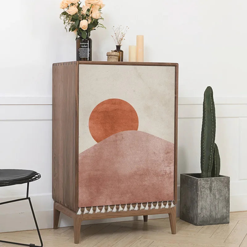 Nordic Style Plant Ins Cabinet Short Curtains Punch-free Half-curtain Dust Cover for Shoe Shelf Kitchen Storage Shelf Curtains