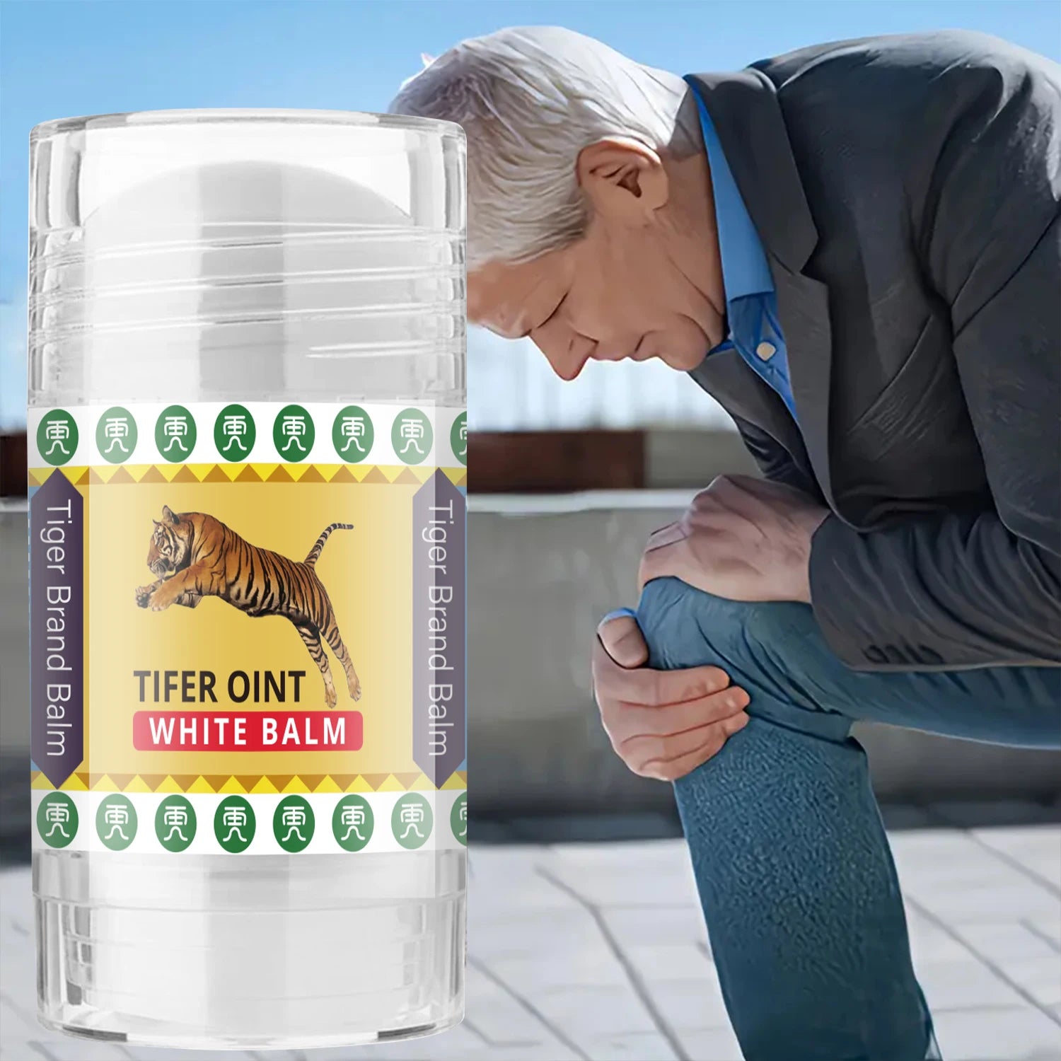 Tiger Body Massage Cream Stick, Contains a Mixture of Vitamin E and Olive Oil, Deeply Moisturizing, Easy to Apply, Non-Greasy