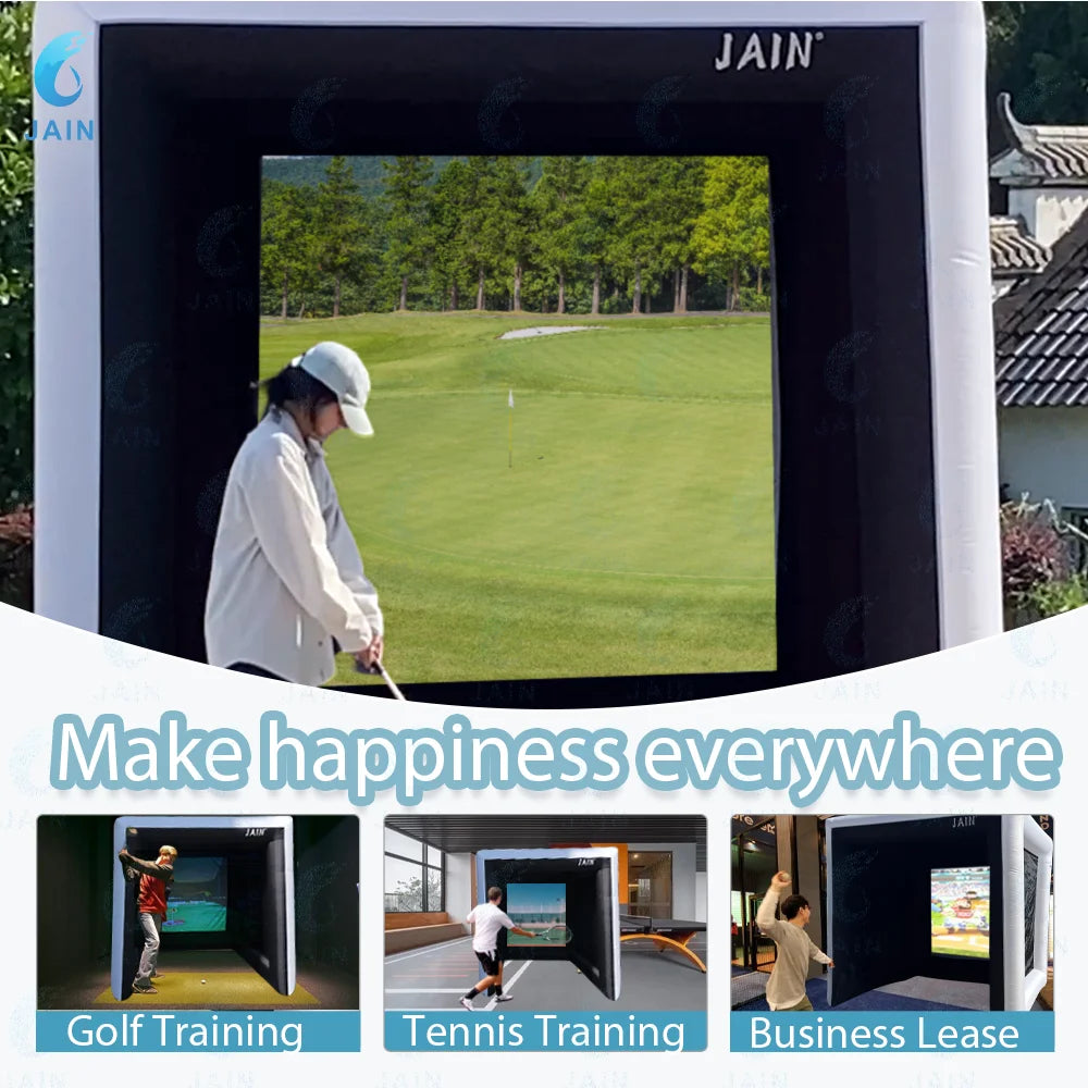 Inflatable Golf Simulator Enclosure with Built-in Fan (Oxford Cloth, Indoor Use)
