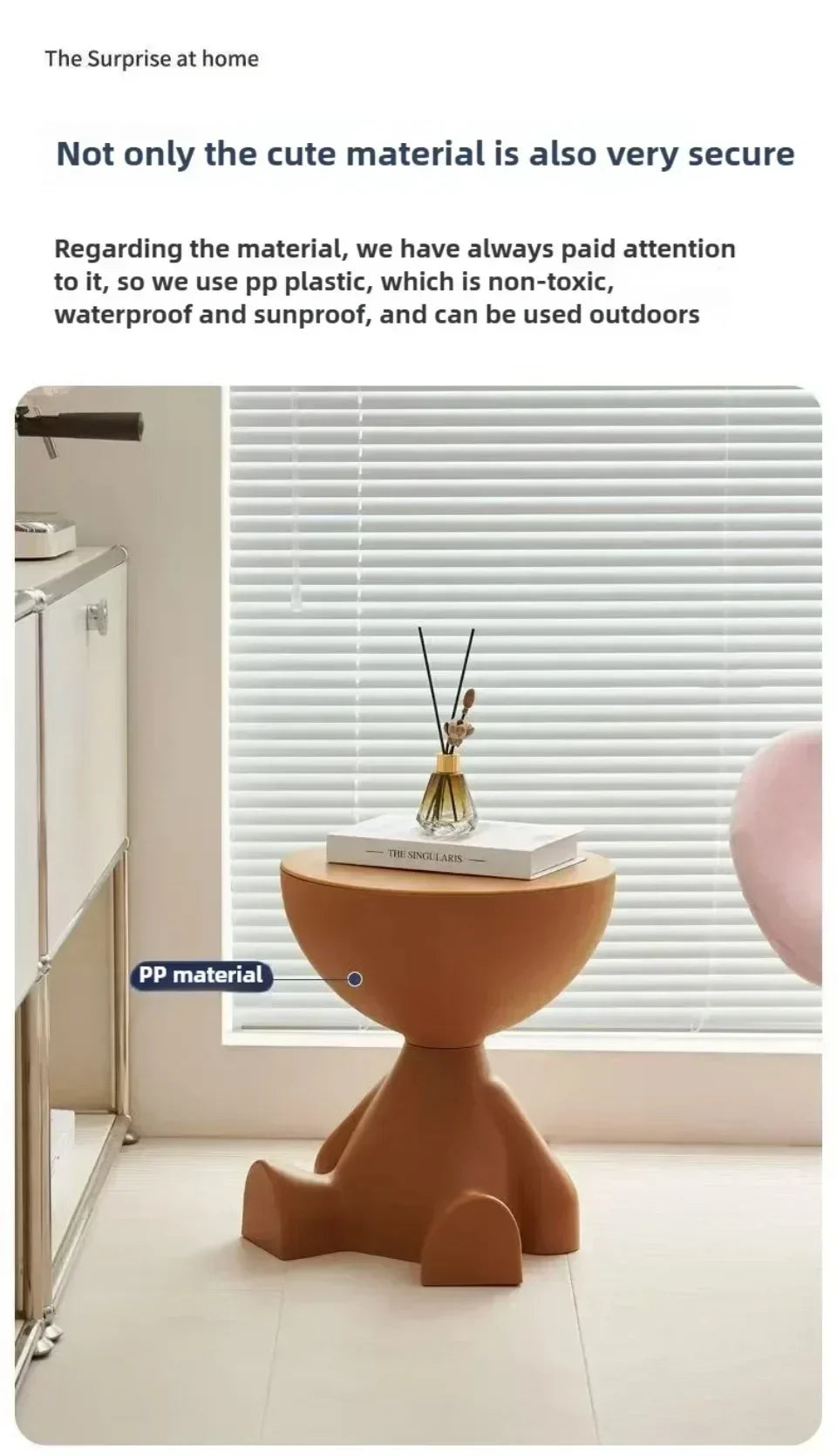 Cream Coffee Table Sofa Bed Side Table Modern Simple Home Accessories Living Room Decor Creative Flat Head Plastic Round Tables