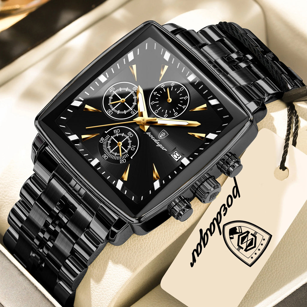 POEDAGAR Top Luxury Business Male Wristwatch Waterproof Luminous Stainless Steel Men Watch Chronograph Date Men's Quartz Watches