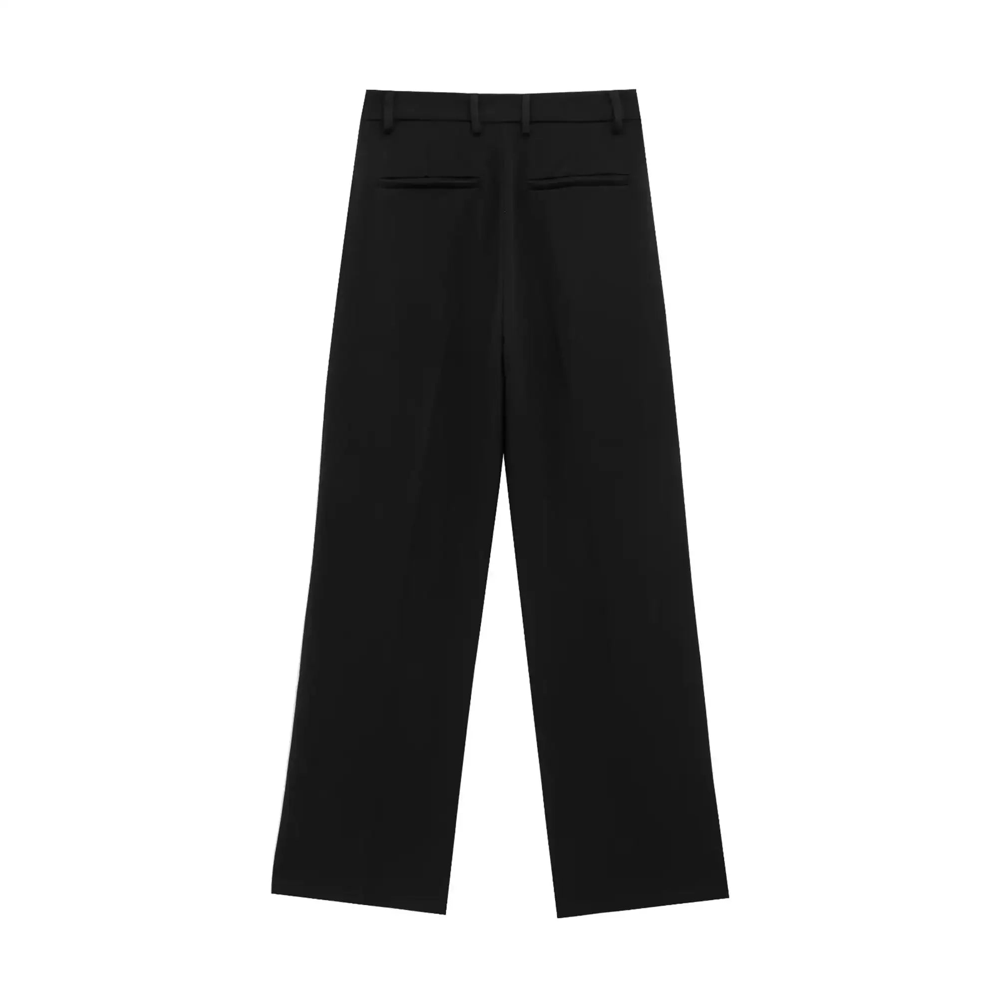 TFMLN Fashion Set For Women Summer 2025 New Slim Lapel Zipper Short Sleeve Coat Top Wide Leg Pants Two Piece Set Leisure Black