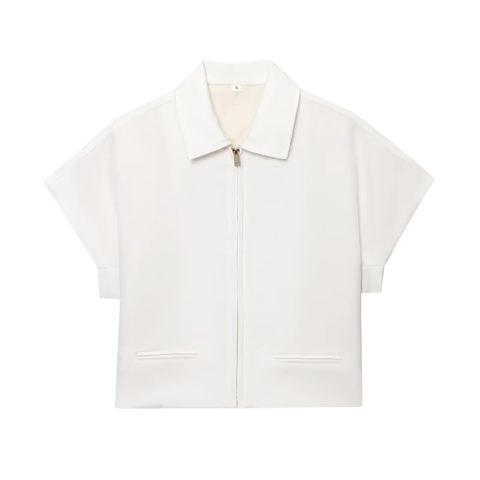 TFMLN Fashion Set For Women Summer 2025 New Slim Lapel Zipper Short Sleeve Coat Top Wide Leg Pants Two Piece Set Leisure Black