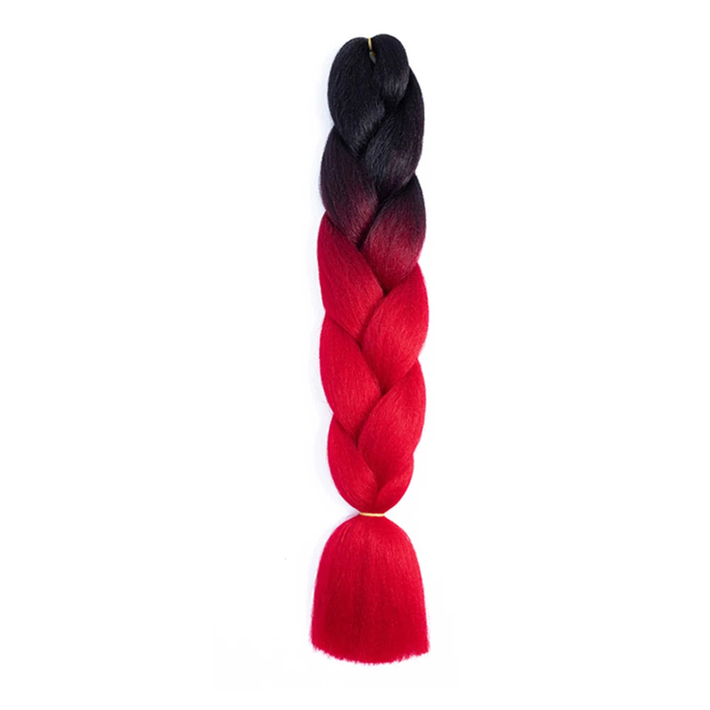 Jumbo Braids Extensions — 24" Synthetic Kanekalon Yaki Straight (Afro Ombre Piano Color)