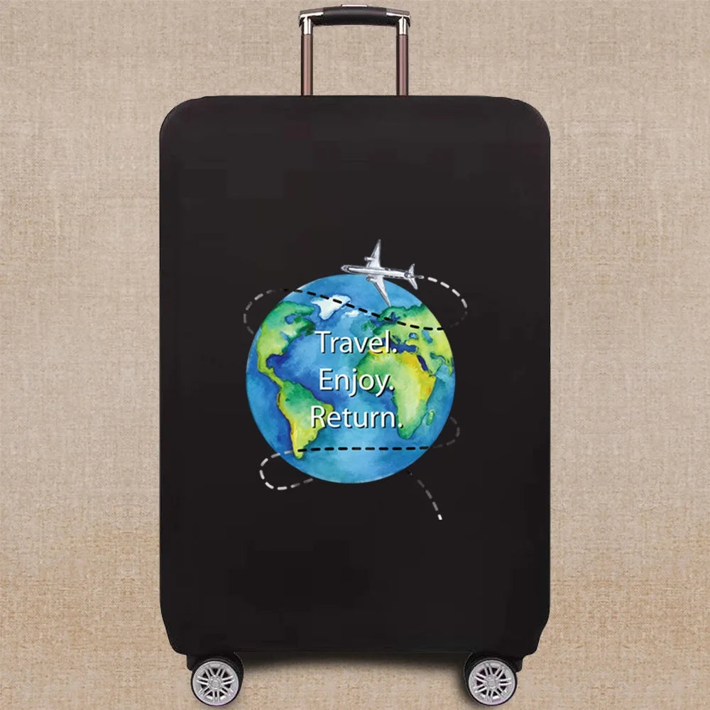 Travel Elastic Protective Cover Luggage Case Travel Global Pattern Series Luggage Cover 18-32inch Travel Accessories