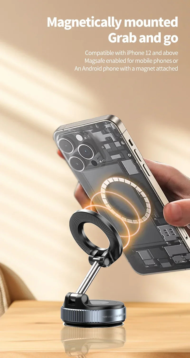 Magnetic Vacuum Car Phone Holder 360° Rotation Suction Cup Navigation Stand Bracket Car Holder For Bath/Car Universal NEW