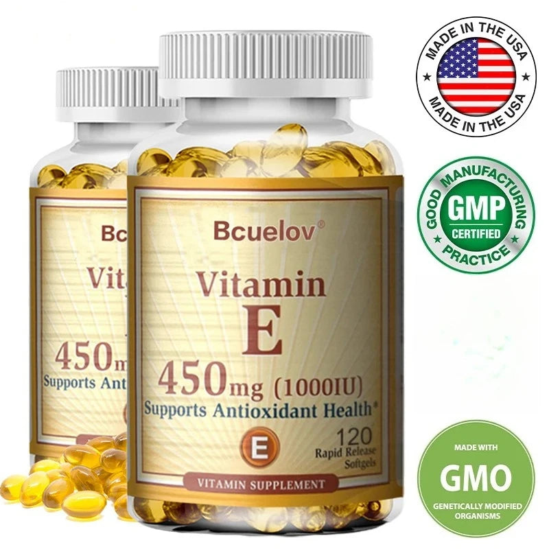 Bcuelov Vitamin E 1000 IU (450 mg) — Antioxidant & Immune Support