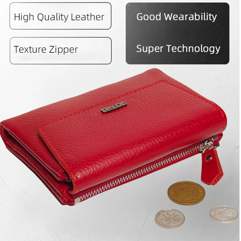 VICKAWEB Magnetic Wallet Women Short Genuine Leather Wallets Fashion Alligator Hasp Wallet Female Small Woman Wallets And Purses