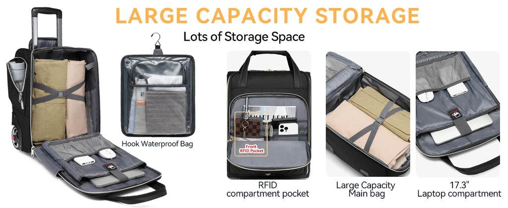 Laptop Bag Business Trolley Bags Carry-On Underseat Airlines Luggage Travel Bag with Wheels Women Men Briefcase for Men Women