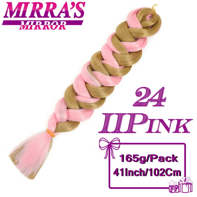Long Jumbo Braids Hair 82 Inch Synthetic Braiding Hair Extensions Afro Fake Hair High Temperature Fiber Jumbo Box Braids Pink