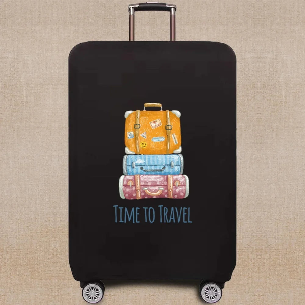 Travel Elastic Protective Cover Luggage Case Travel Global Pattern Series Luggage Cover 18-32inch Travel Accessories
