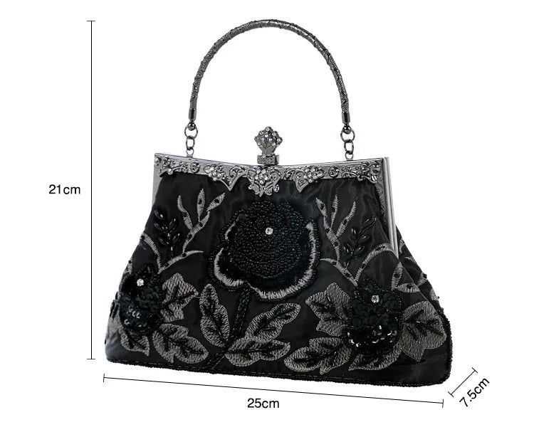 Retro Handmade Beaded Embroidered Dinner Bag Chic Festive Bride Bolsos Lujosos Marcas Famosas Luxury Designer Bags High Quality