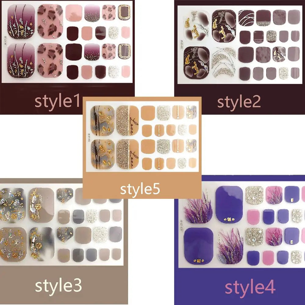 Beauty & Health False Nails Stripe Self-adhesive Waterproof Foot Decorations Manicure Decals Fresh Style Toe Nail Stickers