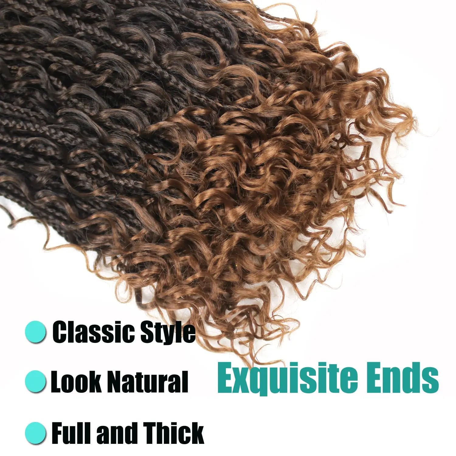 1/7 Packs Goddess Box Braids 10-24Inch Pre-looped Boho Box Braids With Curly Ends 3X Crochet Braids Hair Synthetic Braiding Hair