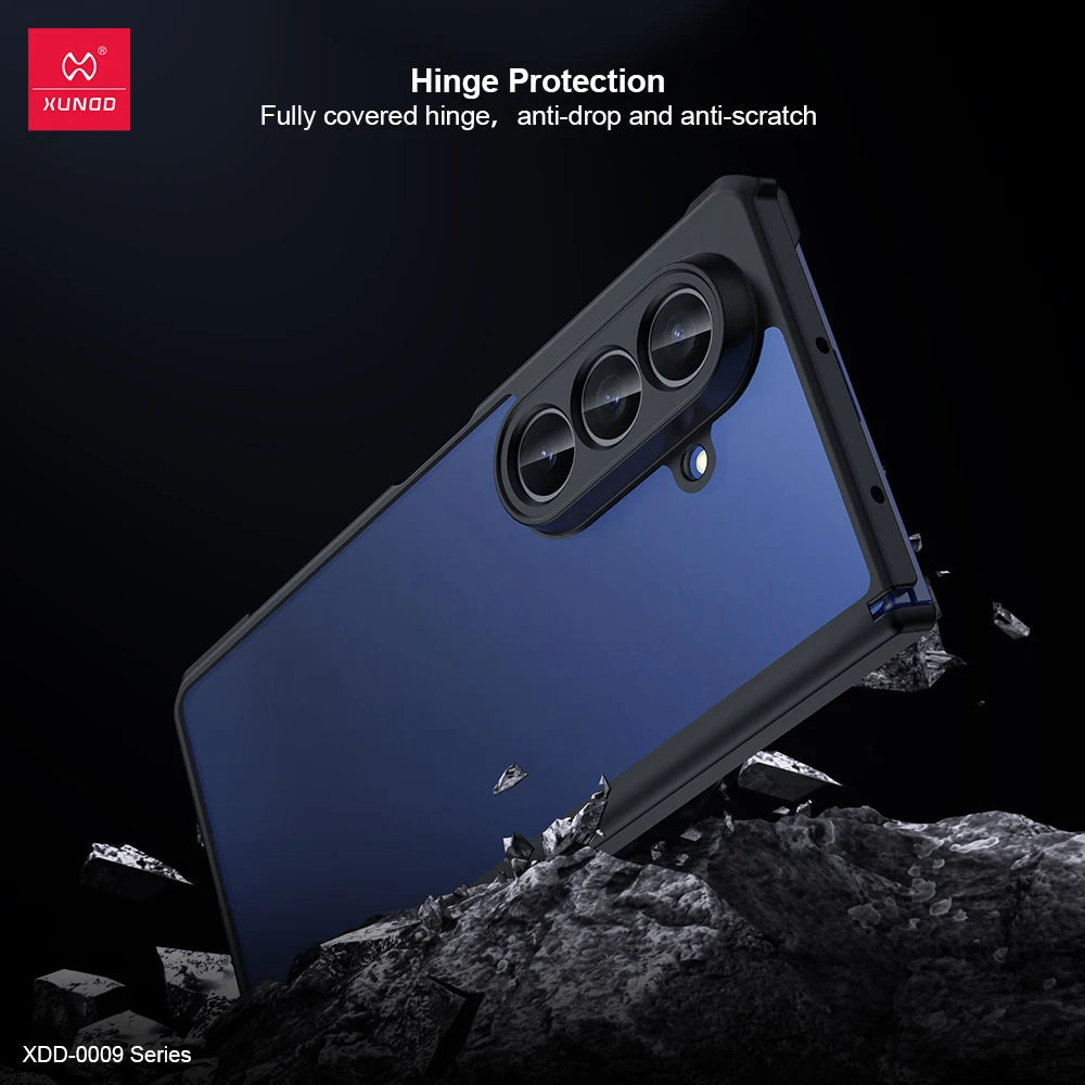 Xundd For Samsung Galaxy Z Fold 7 Case ,Airbag Shockproof Shell with Automatic Springback Hinge Protection Upgrade Half Case