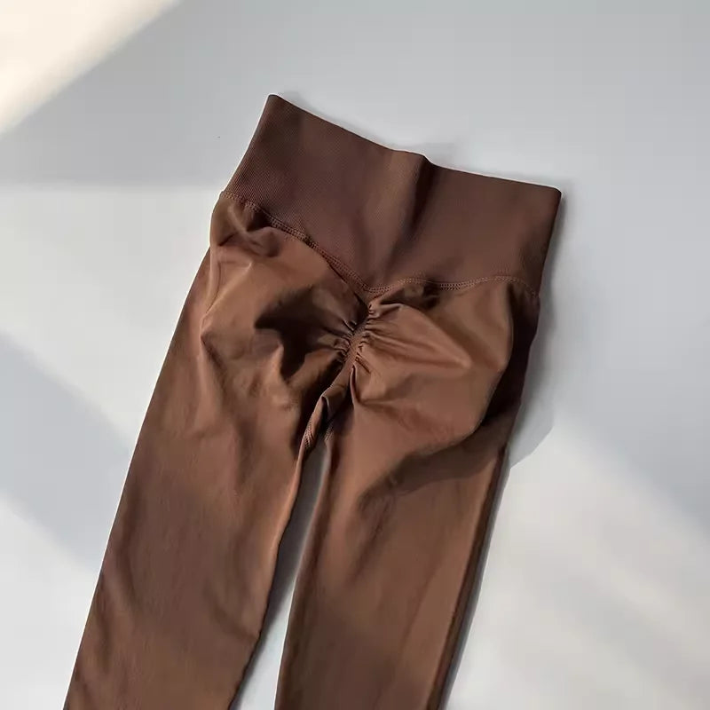 Seamless High-Waist Yoga Leggings – Push-Up Hip Lift Fit