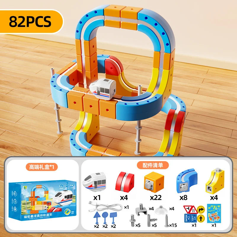 Montessori Toy 2025 Latest Educational Toys Assembly Magic Track Train Set Children'S Toys Non-Remote Control Rail Car Gift Box