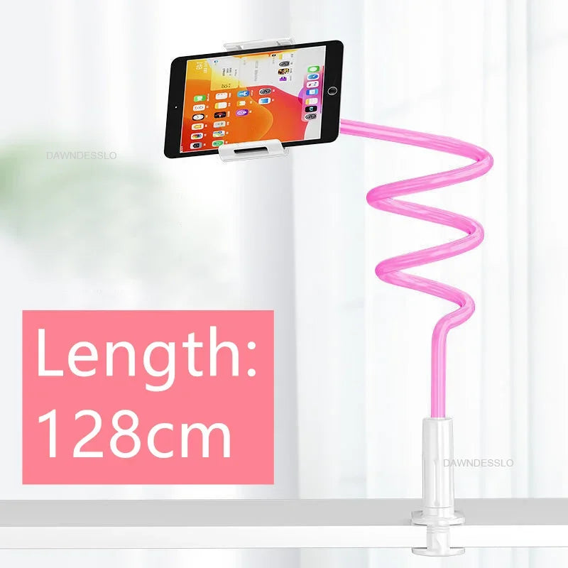 128cm Phone Holder Stand Lazy Bracket Headrest Bed 360 Flexible Long Arms Clamp Mount for IPhone Samsung and 3.5~6.7" Device