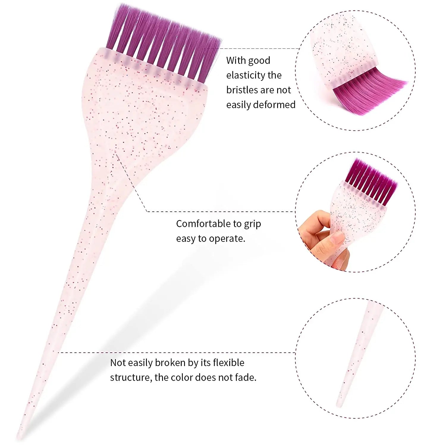 Professional Dye Hair Brush Salon Mini Non-slip Color Cream Brush Hair Coloring Brush Hair Dye Applicator Dust Brush