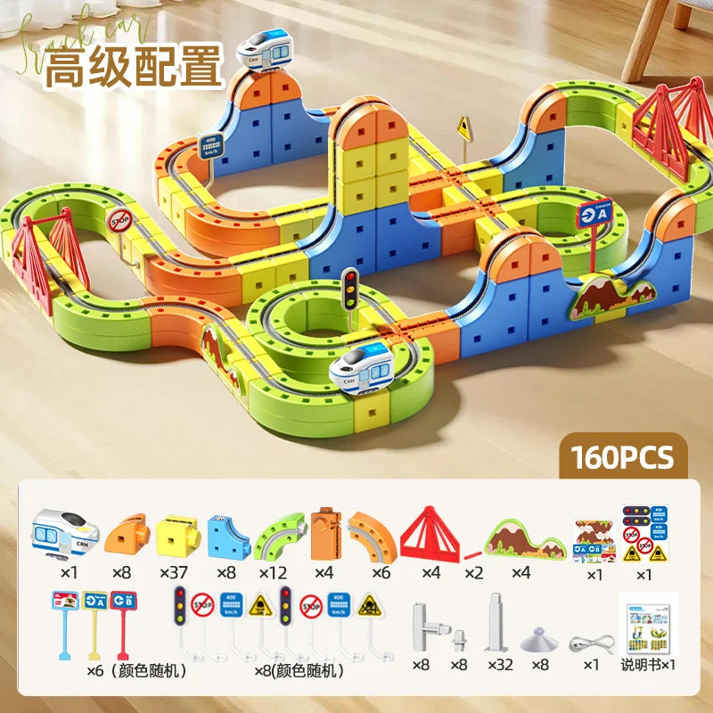 Montessori Toy 2025 Latest Educational Toys Assembly Magic Track Train Set Children'S Toys Non-Remote Control Rail Car Gift Box