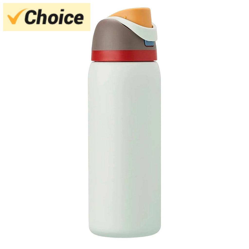 24oz Double Layer Stainless Steel Insulated Cup Water Cup Handle Cover Stainless Steel And Vacuum Insulated Leak Proof Soft Cove