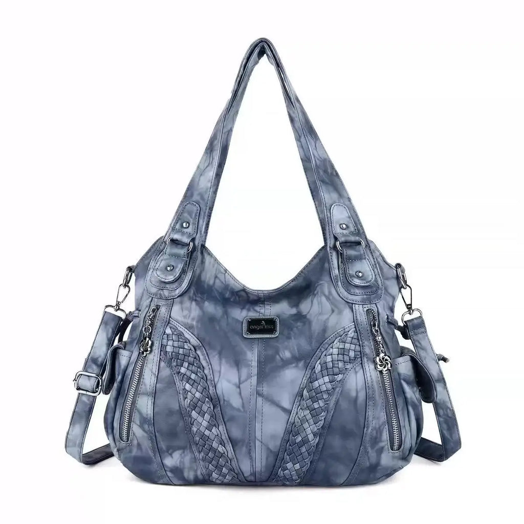 Angel kiss Women Handbags Satchel Top-handle Handbag 2023 PU Shoulder Bag Soft Dumpling Pack Multi-pockets Shoulder Purse Bags