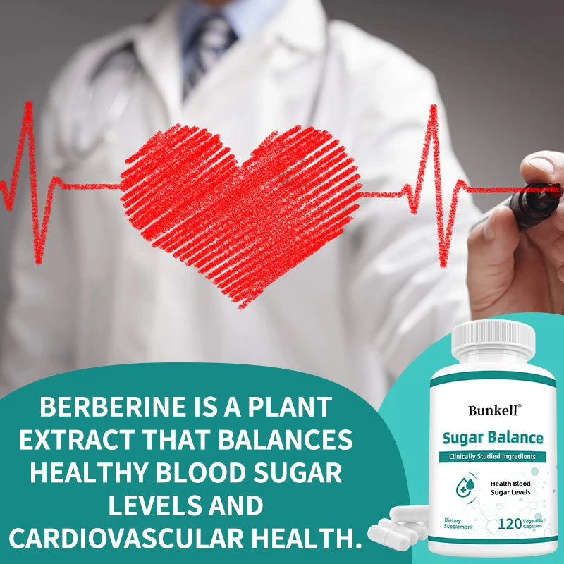 Sugar Balance - with Vitamin C, Natural Ingredients, Supports Cardiovascular Balance and Heart Health, 120 Capsules