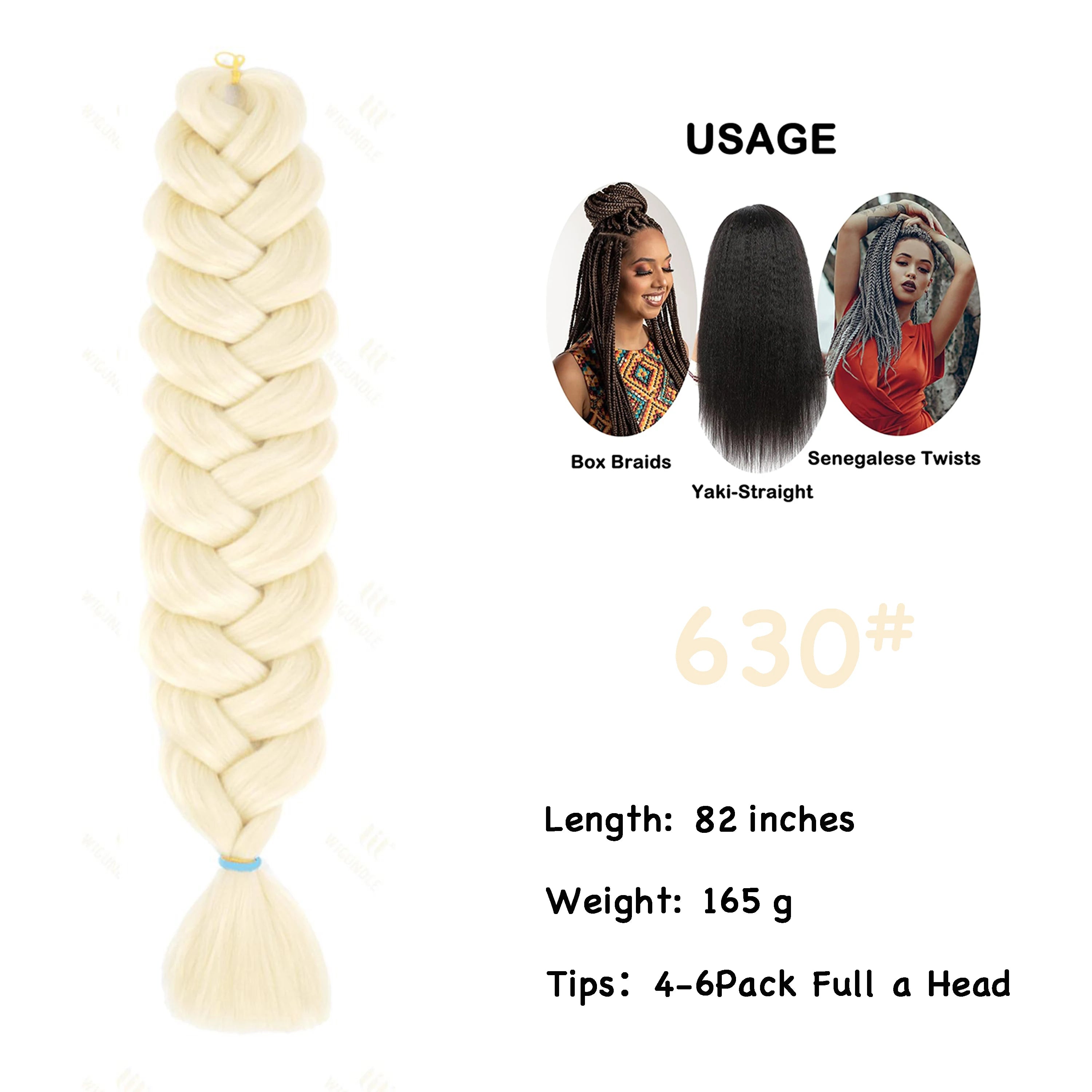 Wigundle Jumbo Braiding Hair Extension 82Inch High Temperature Synthetic Braid For Women Twist Box Braids Crochet Hair